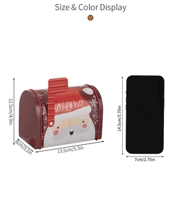 Boîte cadeau boîte aux lettres de Noël avec motif Père Noël et guide des tailles