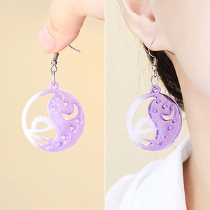 Star pattern starburst DIY resin earring silicone mold and purple glitter pendant