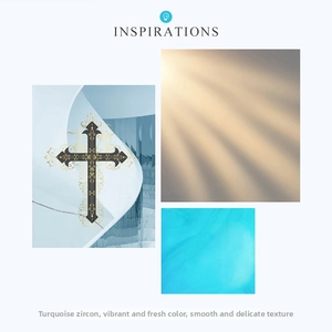 Baroque style turquoise cross jewelry design inspiration with gold filigree details