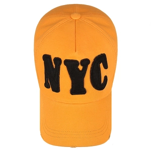 Unisex bright yellow NYC embroidered baseball cap with urban street style design