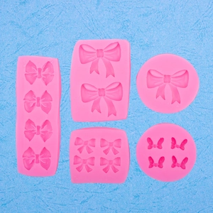 Lot de moules en silicone nœuds roses pour fondant chocolat et artisanat DIY