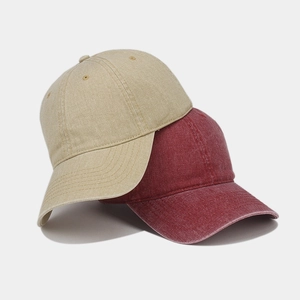 Casquettes de baseball classiques en coton délavé kaki et bordeaux style vintage