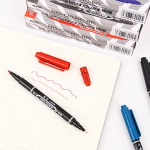 Dual-tip permanent markers in red black blue colors for drawing and fine line sketching