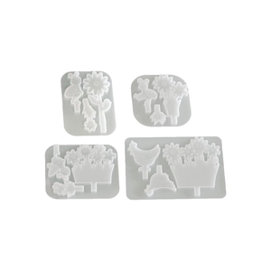 Resin silicone mold set with Easter chicken sunflower and butterfly garden patterns