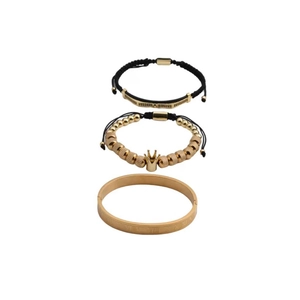 Bracciale Ciondolo Corona Corda Intrecciata Uomo Unisexe Acciaio Inossidabile Rame Lusso Punk