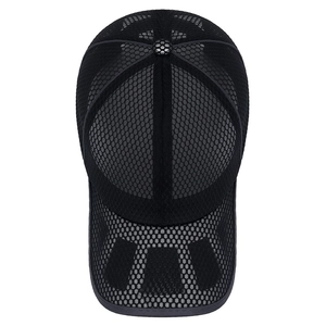 Schwarze Mesh-Baseballkappe mit atmungsaktivem Design für Outdoor-Sommersportarten