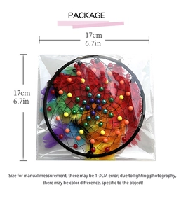 Rainbow dream catcher in packaging with dimensions 17cm for home and kids room decor