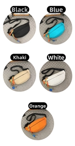 Detailed color selection of waterproof nylon sling bags in five minimalist finishes