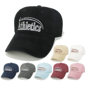 Athletics Embroidery Cotton Baseball Cap Adjustable Soft Top Sporty Curved Brim Sun Hat For Women Men