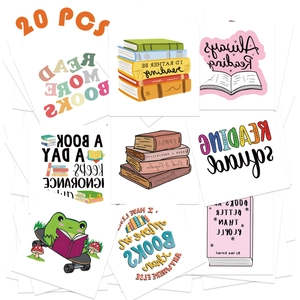 Detail of 20pcs waterproof temporary tattoos featuring cartoon reading frogs and mushrooms
