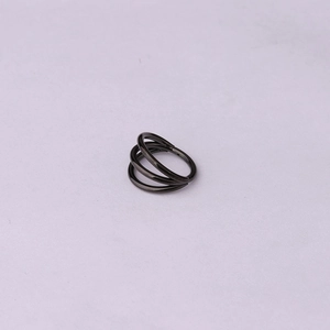 16G black triple layer stainless steel segment ring for ear and nose piercing jewelry