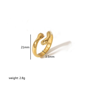 Spécifications détaillées de taille pour bague mains 18K or hauteur 21mm poids 2.8g