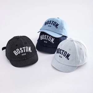 Classic cotton baseball caps featuring Boston embroidery in four vintage wash colors