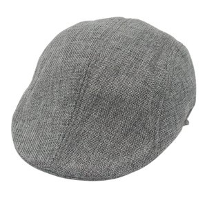 Retro Flat Cap Solid Color Woven Cotton Blend Ivy Hat For Men And Women British Style Breathable Newsboy Cap