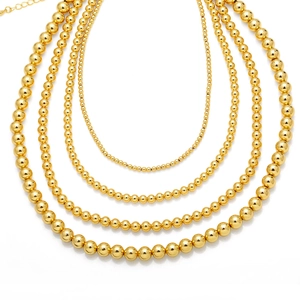Minimalist Ball Bead Necklace Copper Gold Plated Dainty Clavicle Chain For Women Fashion Jewelry Elegant Accessories