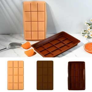Molde De Chocolate Silicona Rectangular DIY Bandeja De Hornear Grado Alimenticio Flexible Reutilizable Marrón
