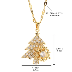 Specifiche dettagliate sulle dimensioni della collana ad albero di Natale girevole oro