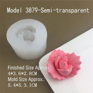 Translucent silicone rose flower mold for DIY aromatherapy candle or soap making