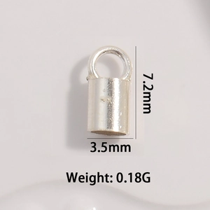 S925 sterling silver cord end cap connector for 1-3mm jewelry cord and leather strap