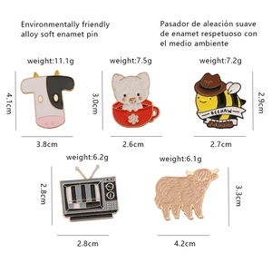 Size and weight specifications for cute alloy enamel butterfly and bee animal pins