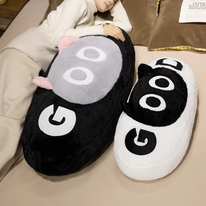 Cute cartoon cat plush pillow with GOOD embroidery for home sofa decor and comfort