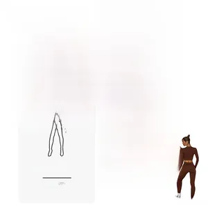 Detail view of brown seamless yoga set with high stretch and peach lifting buttocks design