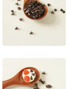 Macro shot of dark brown chocolate cone decorations and DIY pastry display