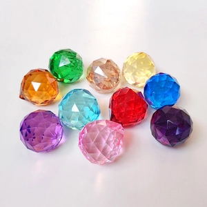 Polished faceted crystal glass pendant beads in multiple colors for DIY jewelry making