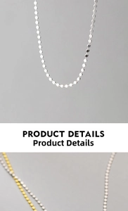 Detailed close-up showing minimalist S925 silver and gold disc chain necklaces for women