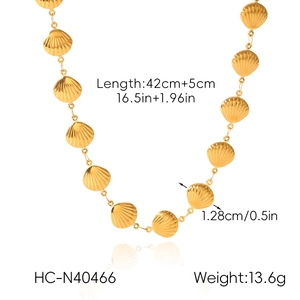 Détails du collier en acier inoxydable plaqué or 18k avec mesures de taille