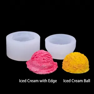 3D Ice Cream Scoop Silicone Mold Simulated Realistic Texture For DIY Candle Making Plaster Chocolate Cake Decoration