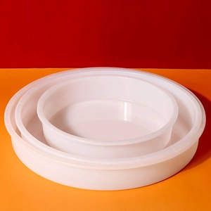 Set van 3 grote ronde siliconen mallen voor DIY riviertafels en meubels van giethars