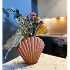 Jarrón De Cerámica Con Forma De Concha De Vieira Nórdico Morandi Mate Maceta Minimalista Para Decoración De Sala De Estar