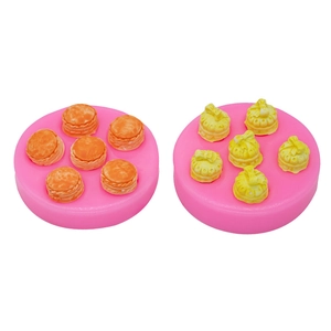 Mini macaron and bow cake silicone molds for fondant, chocolate and dessert decoration