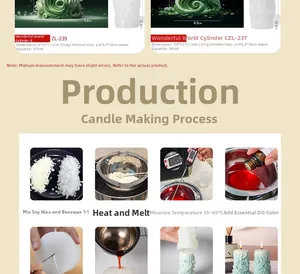 Paramètres de taille et étapes DIY pour moules en silicone de bougies cylindriques à spirale