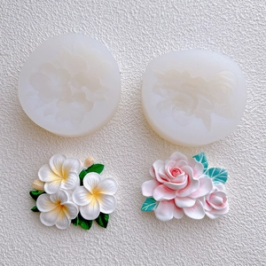 Silicone flower molds for realistic frangipani and rose cake decorations and DIY crafts