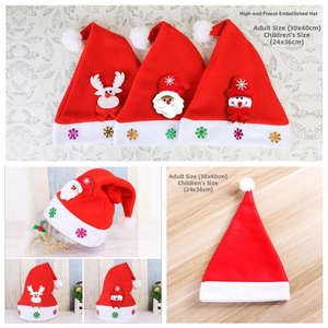 Détails de bonnets de Noël en peluche pour adultes et enfants avec motifs de Père Noël