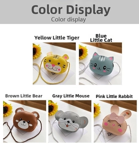 Mini borse a tracolla per bambini in cinque diversi stili di animali colorati cartone