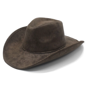 Vintage Western Cowboy Hat PU Leather Faux Suede Wide Brim Foldable Outdoor Travel For Men Women