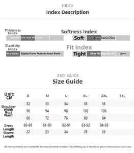 Size guide for the stand collar ruffle skirt set with detailed body measurements chart
