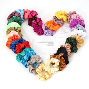 Satin Satin Hair Scrunchies Solid Color Elastic Soft Hair Ties Vintage Elegant Hair Styling Accessories For Women Girls