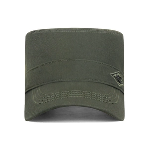 Men's camouflage flat top army cap with ARMY embroidery and adjustable strap