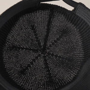 Classic black breathable mesh baseball cap with six-panel stitching and adjustable strap