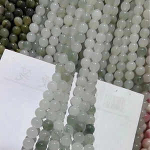 Perles rondes en jade naturel du Xinjiang pour la création de bijoux DIY et de colliers