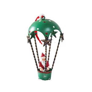 Christmas hot air balloon hanging ornament with Santa Claus for festive window decor