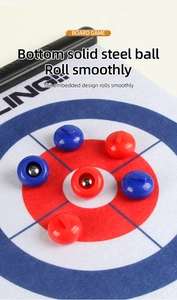 Jeu de curling de table portable avec billes en acier massif roulant en douceur.