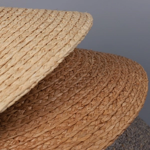 Breathable Raffia straw sun hat with premium woven texture in beige and tan colors