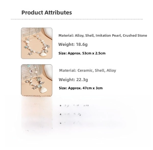 Detail specifications of ocean style necklaces with pearls shells and starfish charms