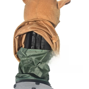 Detailed view of the battery installation compartment on the electric reindeer plush toy