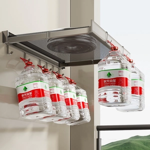 Wall-mounted grey metal drying rack with 6 hooks showing heavy-duty load-bearing capacity
